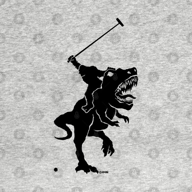 Bigfoot Playing Polo On a T Rex by NewSignCreation